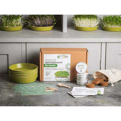 Microfarm Organic Microgreen Grow Kit 'Micro-Immunity' (Broccoli, Rocket, Kale)