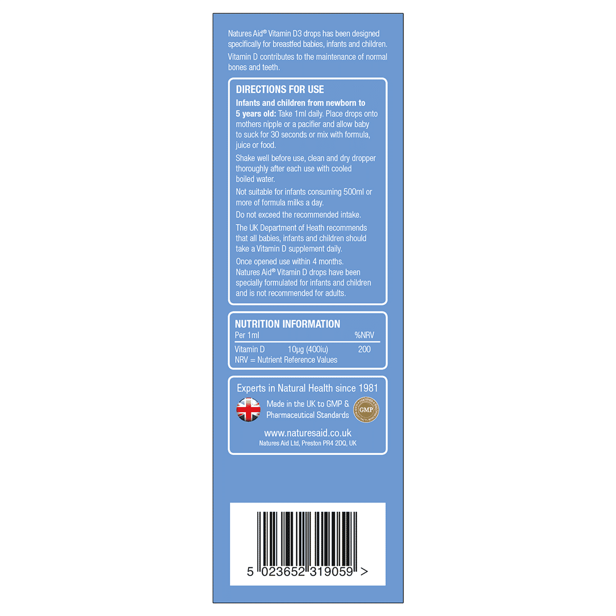 Mini Drops Vitamin D3 50ml