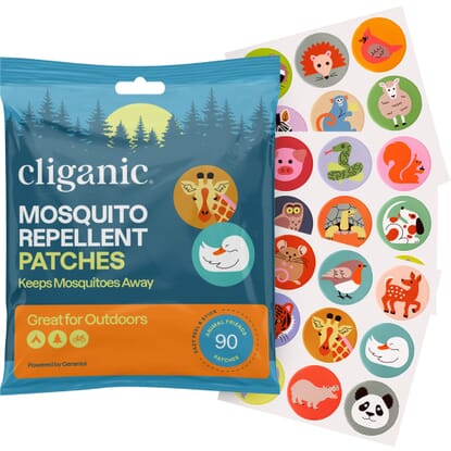 Cliganic Repellent Patches, Kids Animals 90s