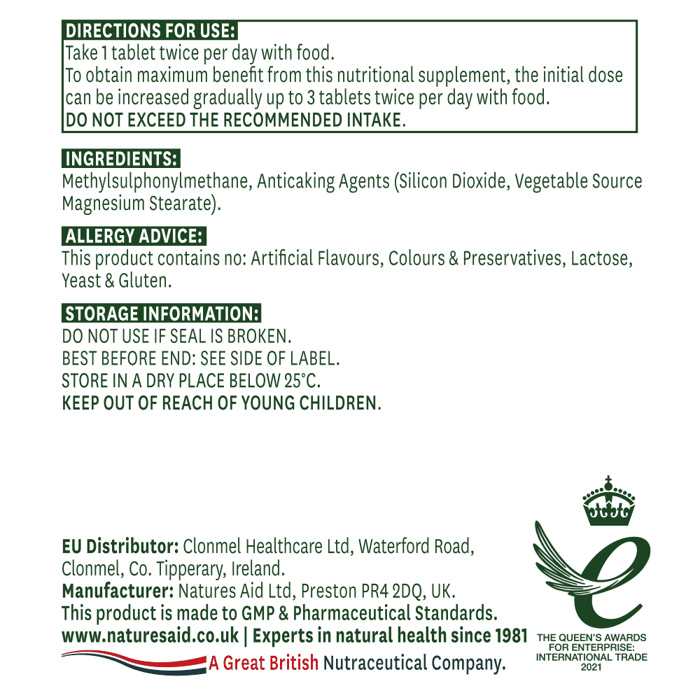 MSM (Methylsulphonylmethane) 1000mg 90s