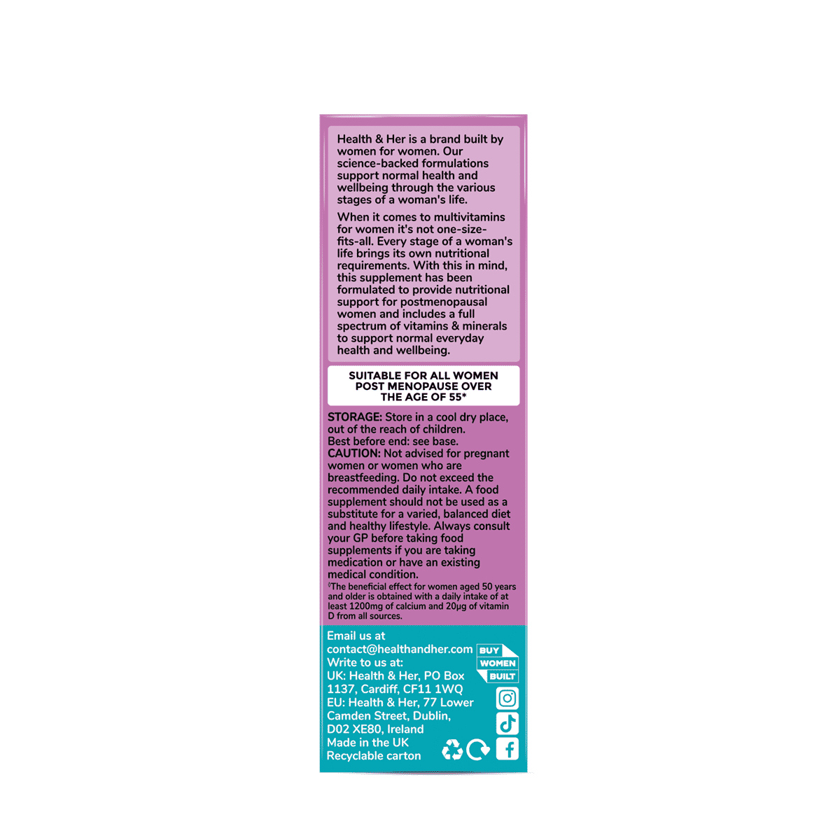 Multivitamin Support After Menopause for Women 55+ 60s