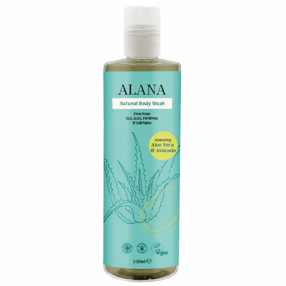 Natural Body Wash Hydrating Aloe Vera & Avocado 100ml (Travel Size)