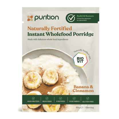 Naturally Fortified Instant Wholefood Porridge Banana & Cinnamon 4 x 60g CASE