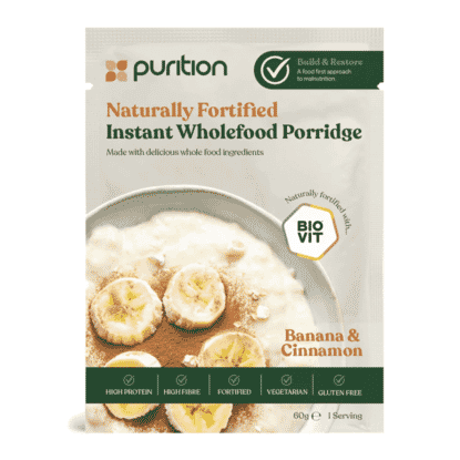 Naturally Fortified Instant Wholefood Porridge Banana & Cinnamon 60g SINGLE