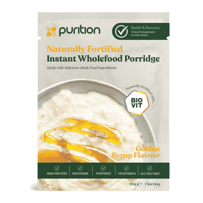 Naturally Fortified Instant Wholefood Porridge Golden Syrup Flavour 4 x 60g CASE