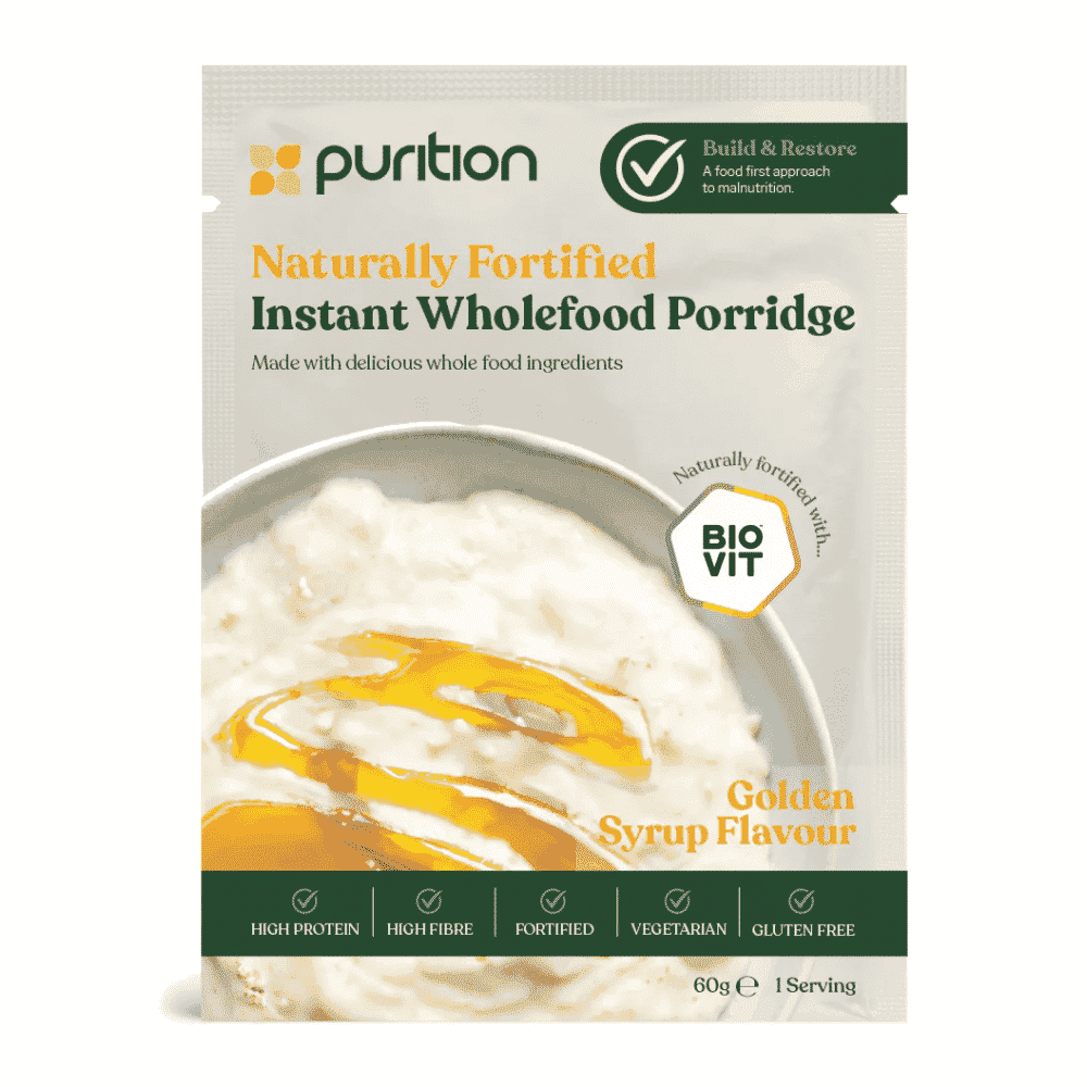 Naturally Fortified Instant Wholefood Porridge Golden Syrup Flavour 60g SINGLE