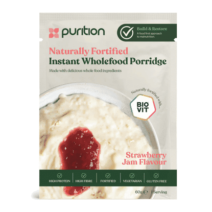Naturally Fortified Instant Wholefood Porridge Strawberry Jam Flavour 4 x 60g CASE