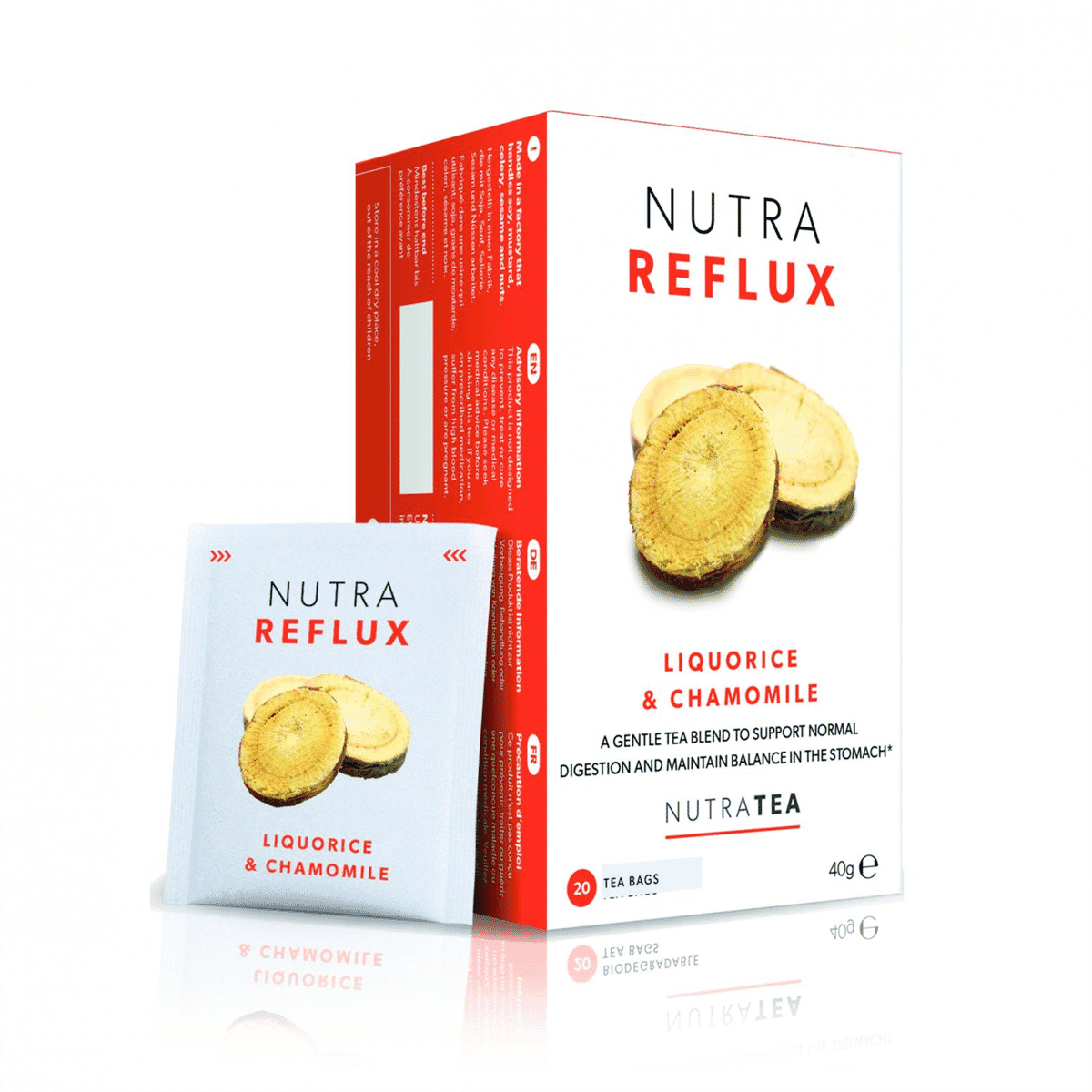 Nutra Reflux Liquorice & Chamomile Tea Bags 20s