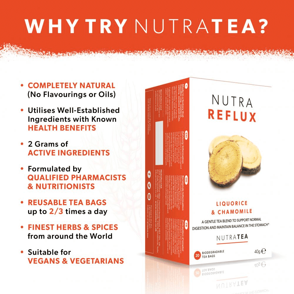 Nutra Reflux Liquorice & Chamomile Tea Bags 20s