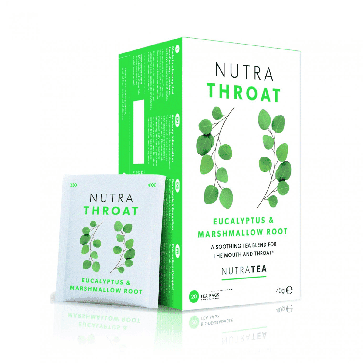 Nutra Throat Eucalyptus & Marshmallow Root Tea Bags 20s