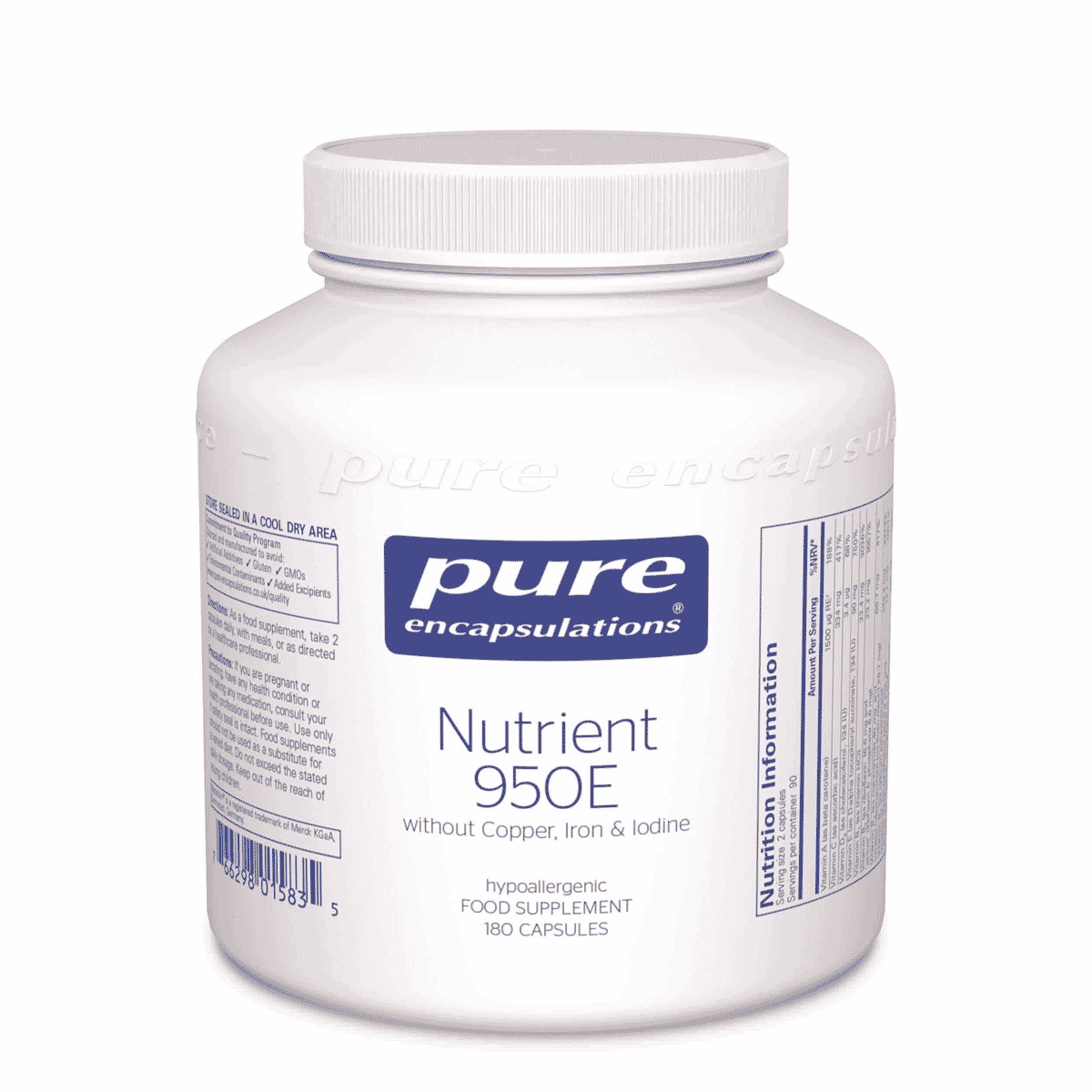 Nutrient 950E without Copper, Iron & Iodine 180s