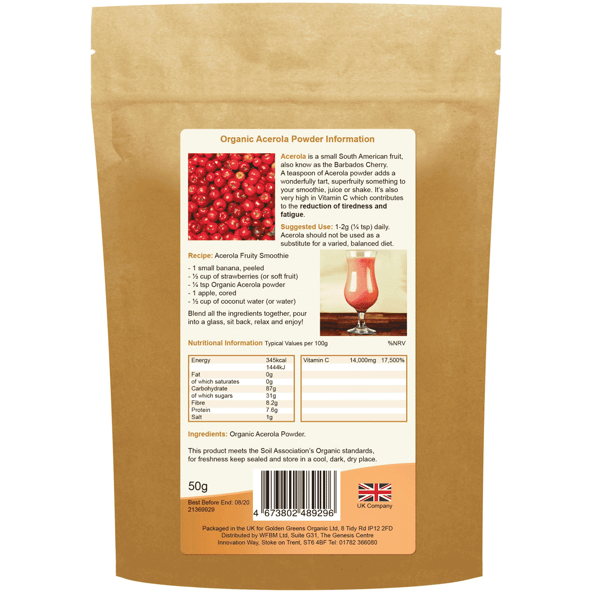Organic Acerola Powder 50g