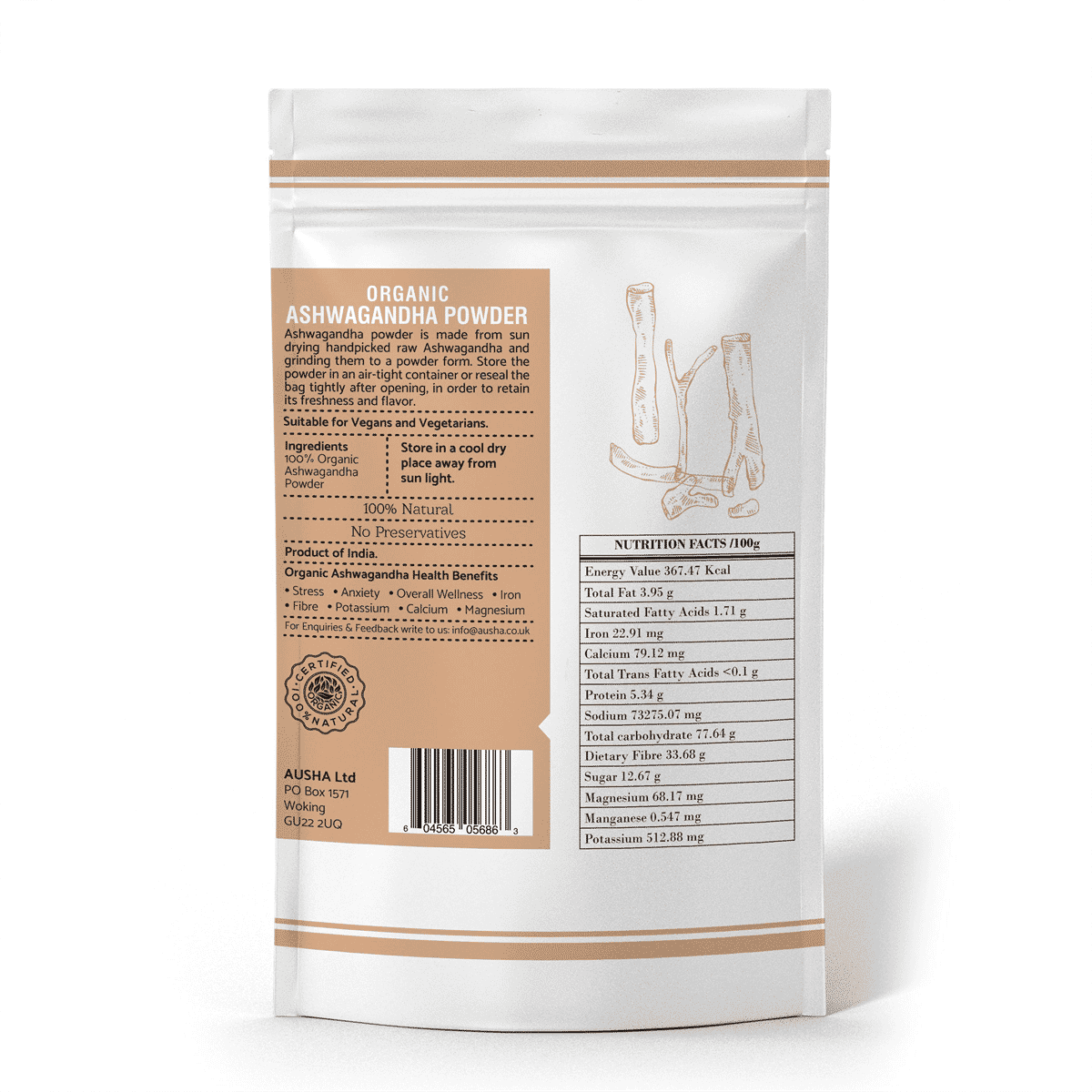 Organic Ashwagandha Powder 100g