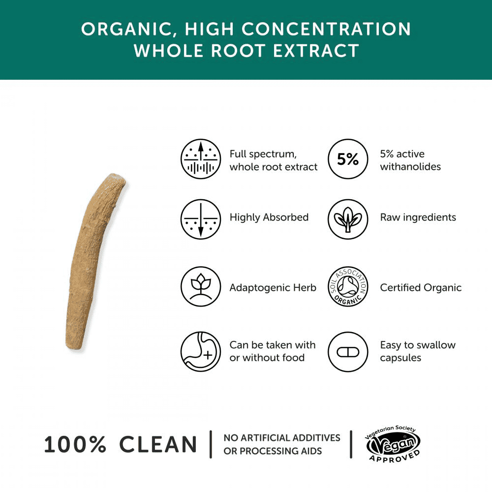 Organic Ashwagandha Whole Root Extract 30s