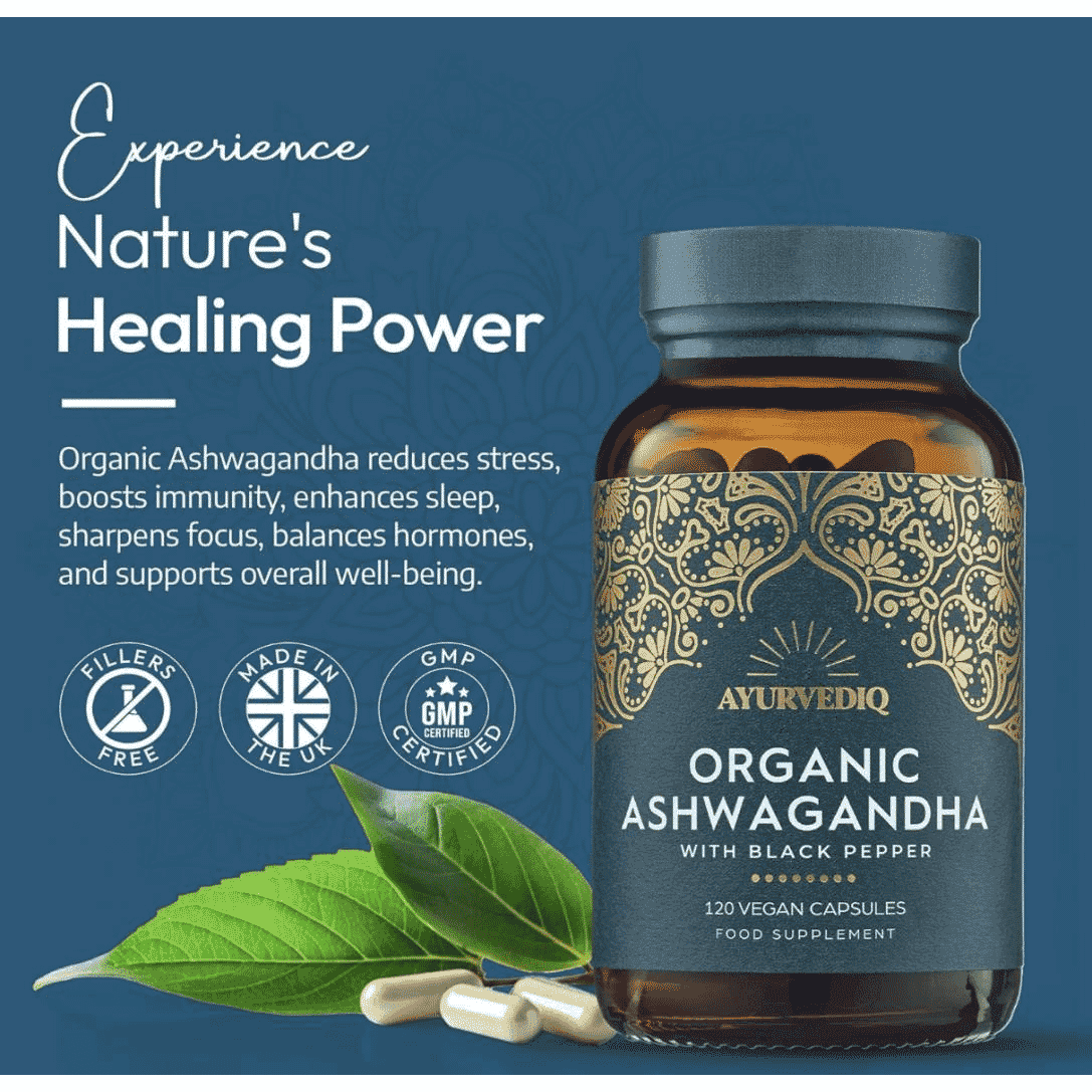 Organic Ashwagandha with Black Pepper Extract 120s