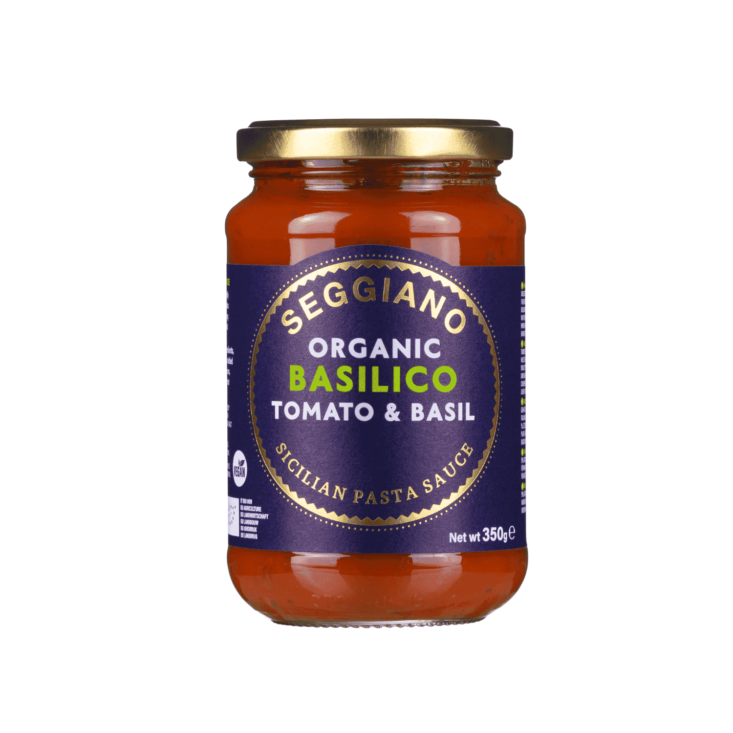 Organic Basilico Tomato & Basil Sicilian Pasta Sauce 350g