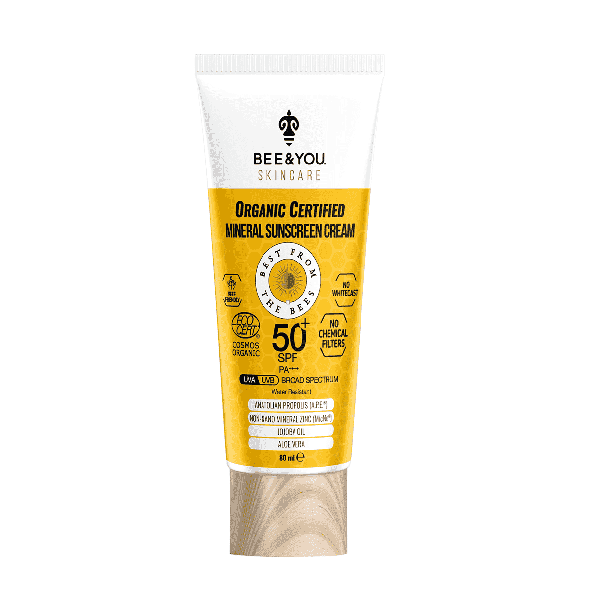 Organic Certified Mineral Sunscreen Cream 50+ SPF 80ml