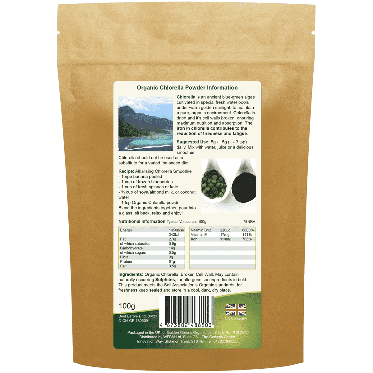 Organic Chlorella Powder 100g