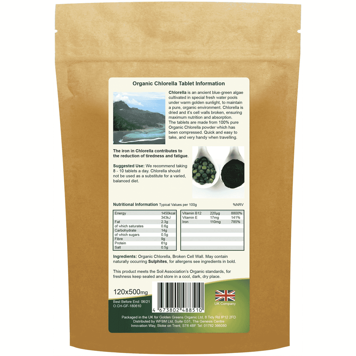 Organic Chlorella Tablets 120s