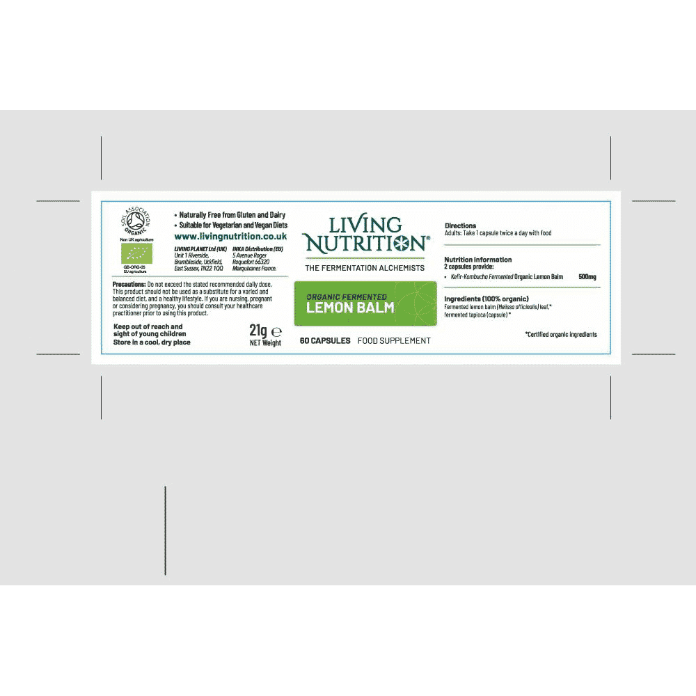 Organic Fermented Lemon Balm 60s