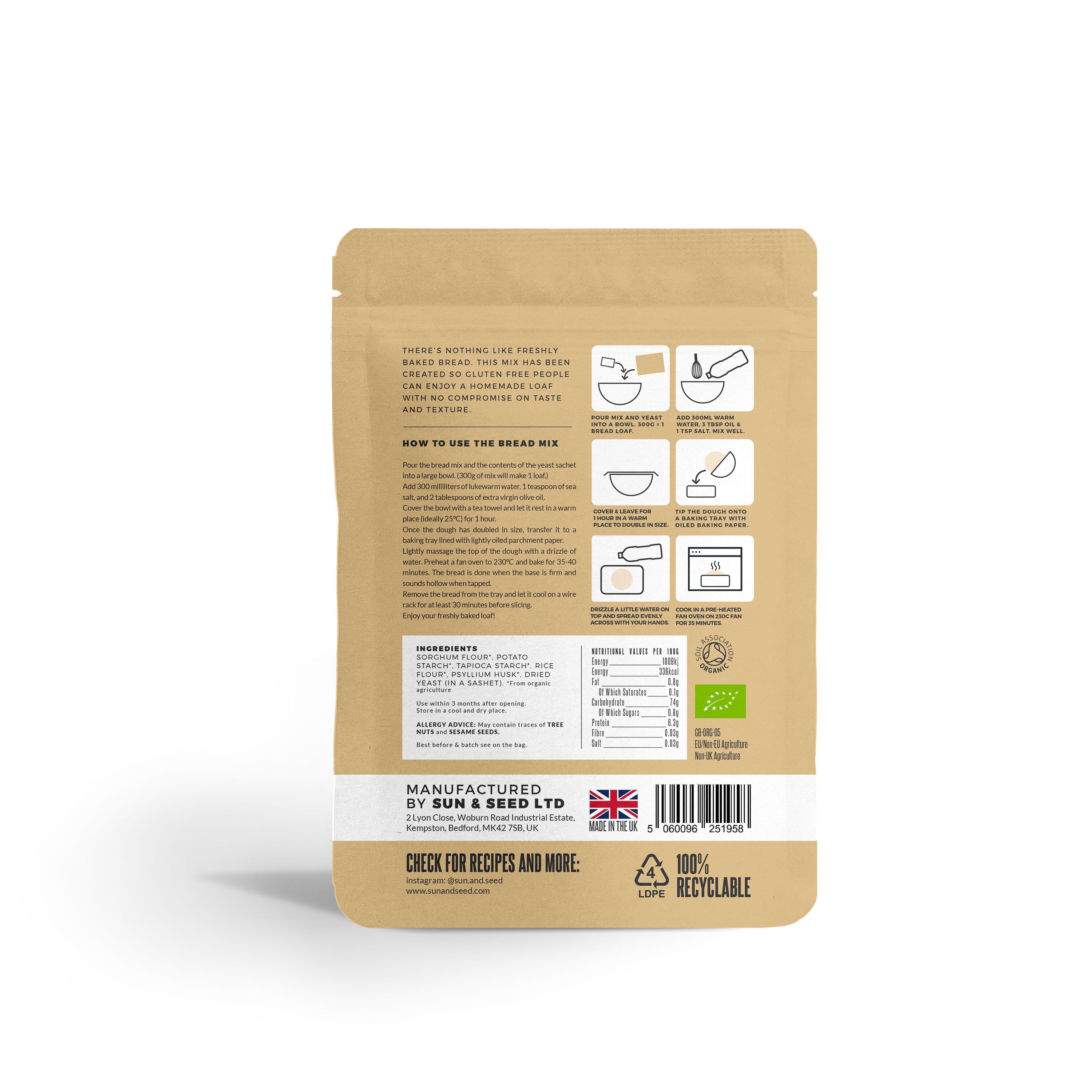 Organic Gluten Free Bread Mix 300g