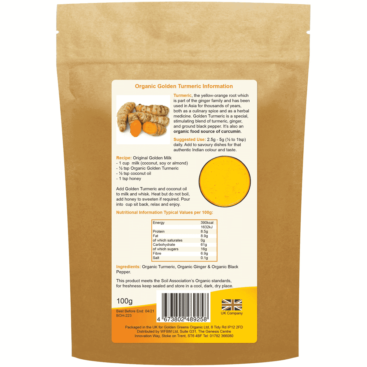 Organic Golden Turmeric 100g