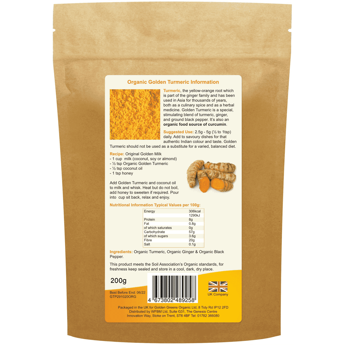 Organic Golden Turmeric 200g