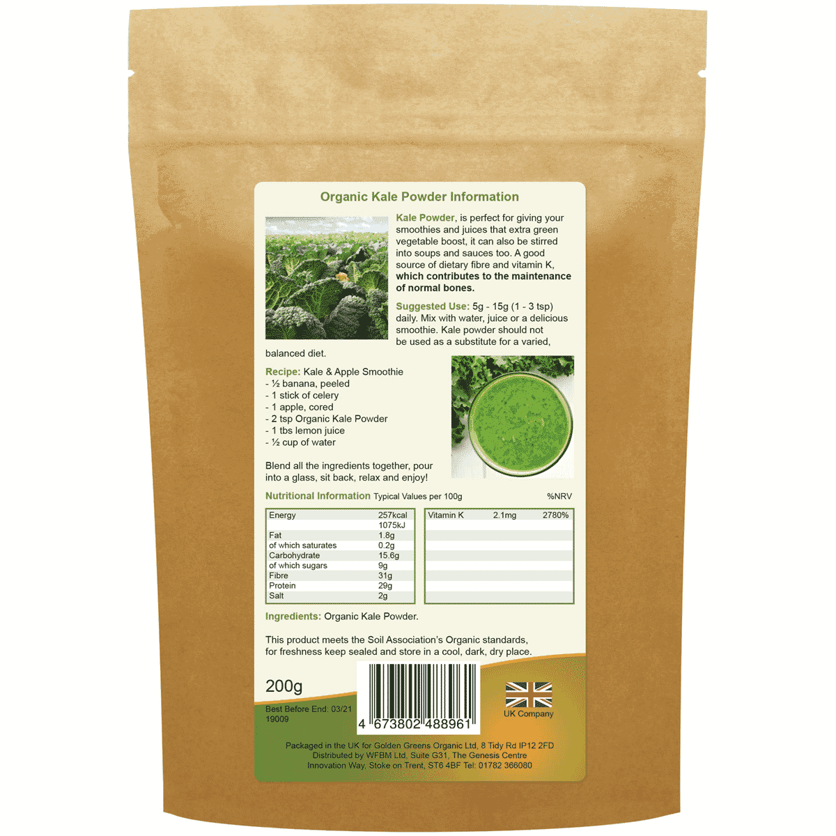 Organic Kale Powder 200g
