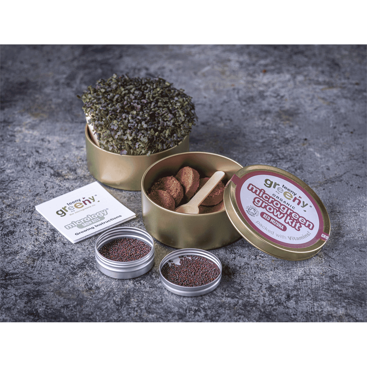 Organic Microgreen Grow Kit (Red Mizuna)