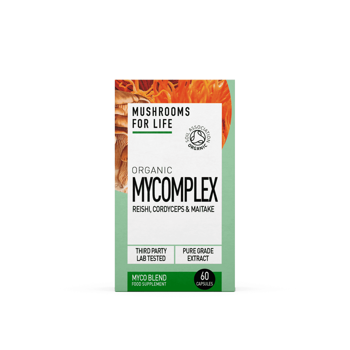 Organic Mycomplex Reishi, Cordyceps & Maitake 60s