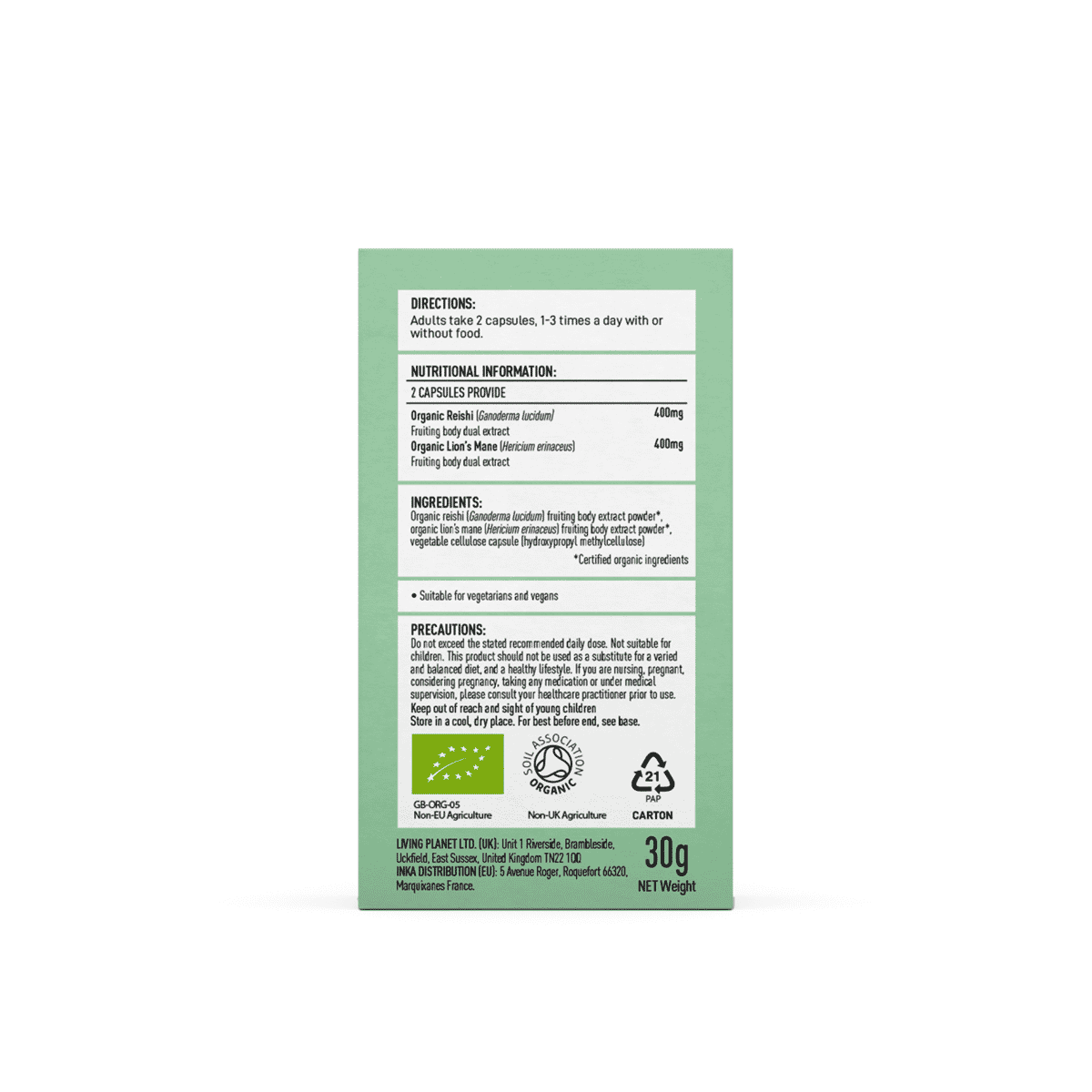 Organic MycoZen Reishi & Lion's Mane 60s