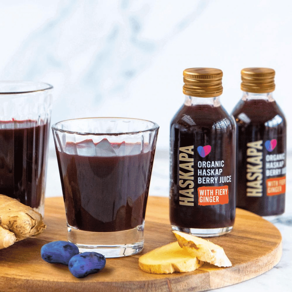 Organic Pure Haskap Berry Juice with Fiery Ginger 6 x 60ml CASE