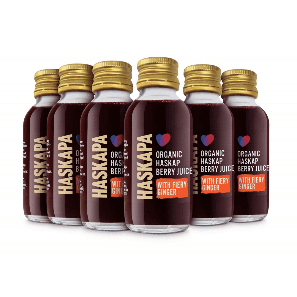 Organic Pure Haskap Berry Juice with Fiery Ginger 6 x 60ml CASE