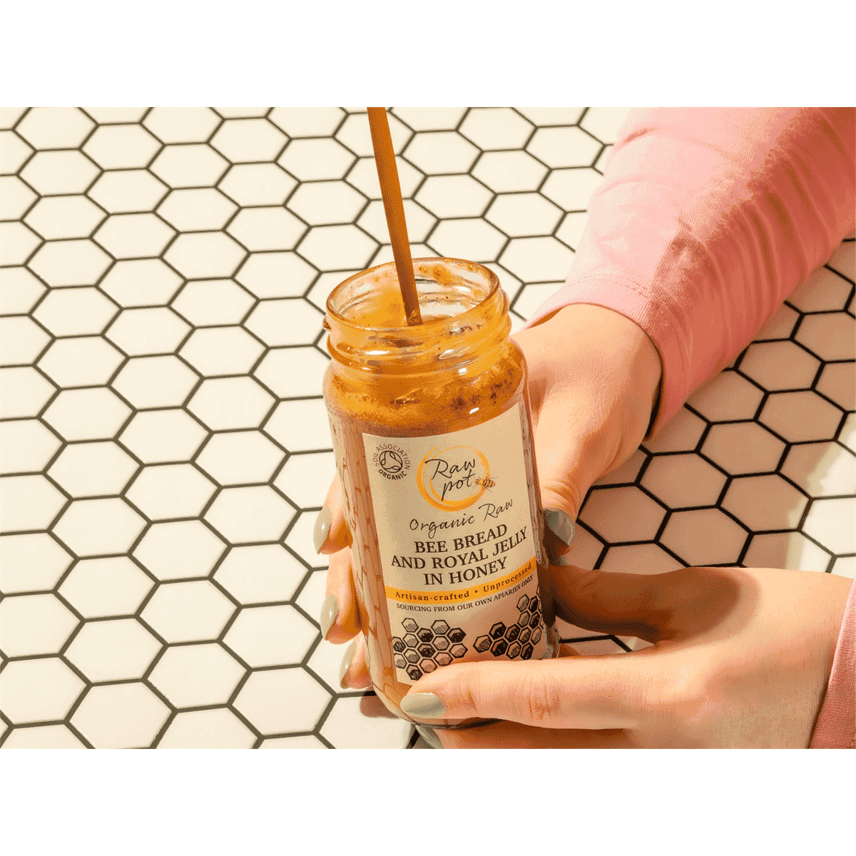 Organic Raw Bee Bread and Royal Jelly in Honey 295g
