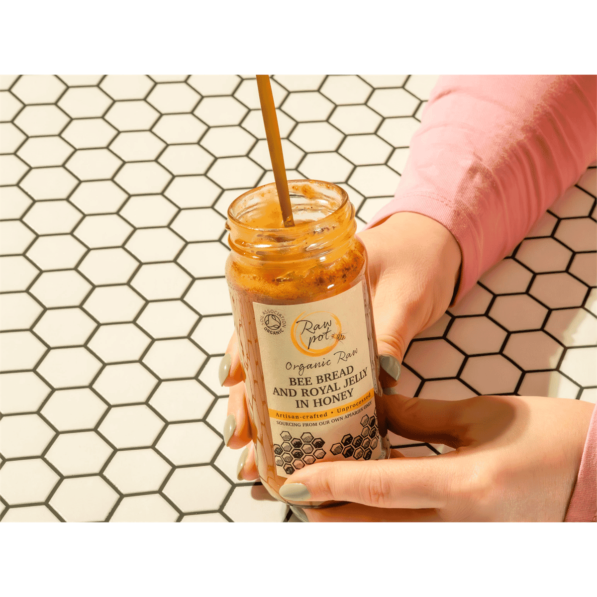 Organic Raw Bee Bread and Royal Jelly in Honey 295g