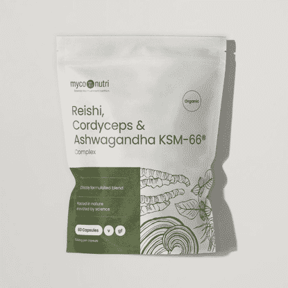 Organic Reishi, Cordcyeps & Ashwagandha KSM-66 Complex 60s