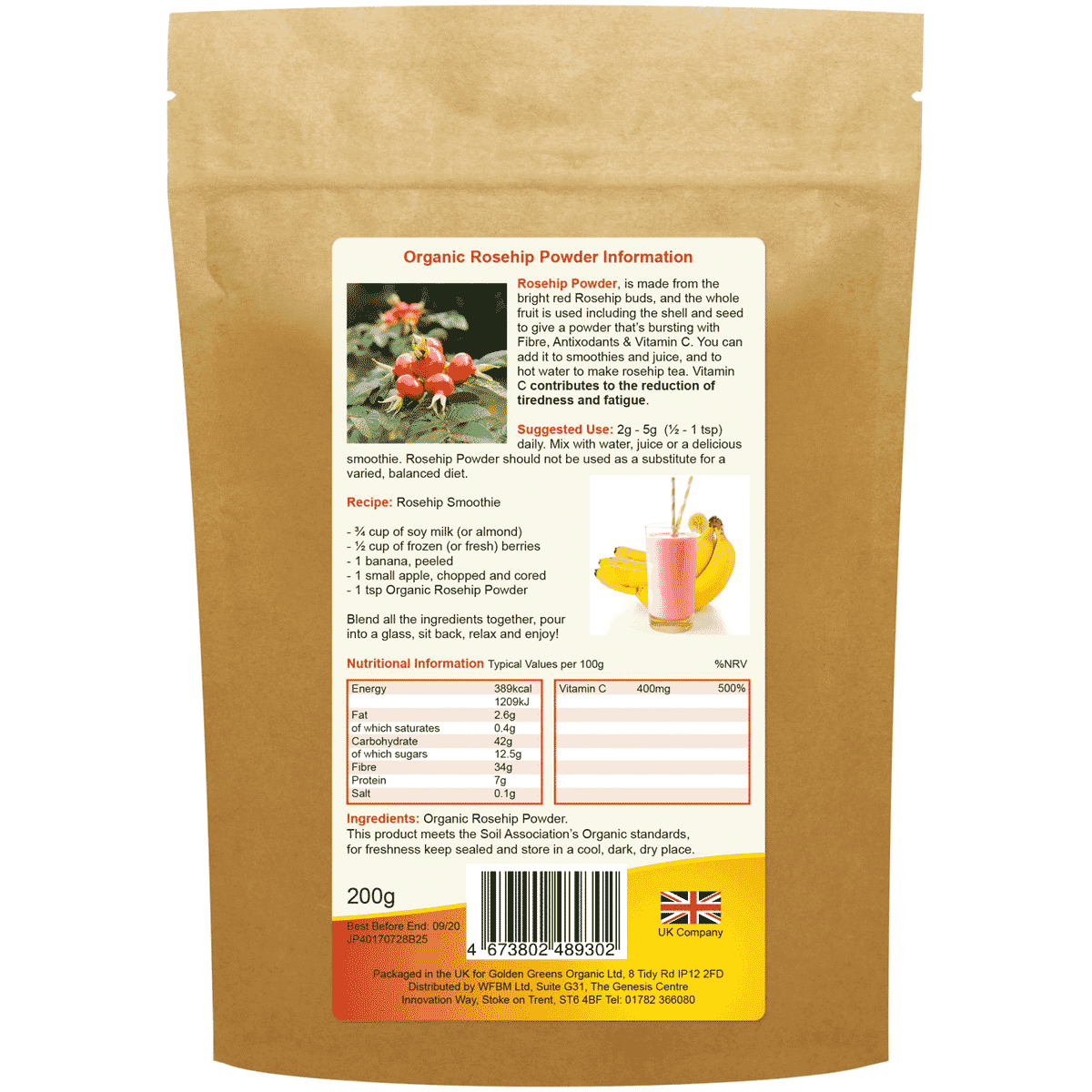 Organic Rosehip Powder 200g