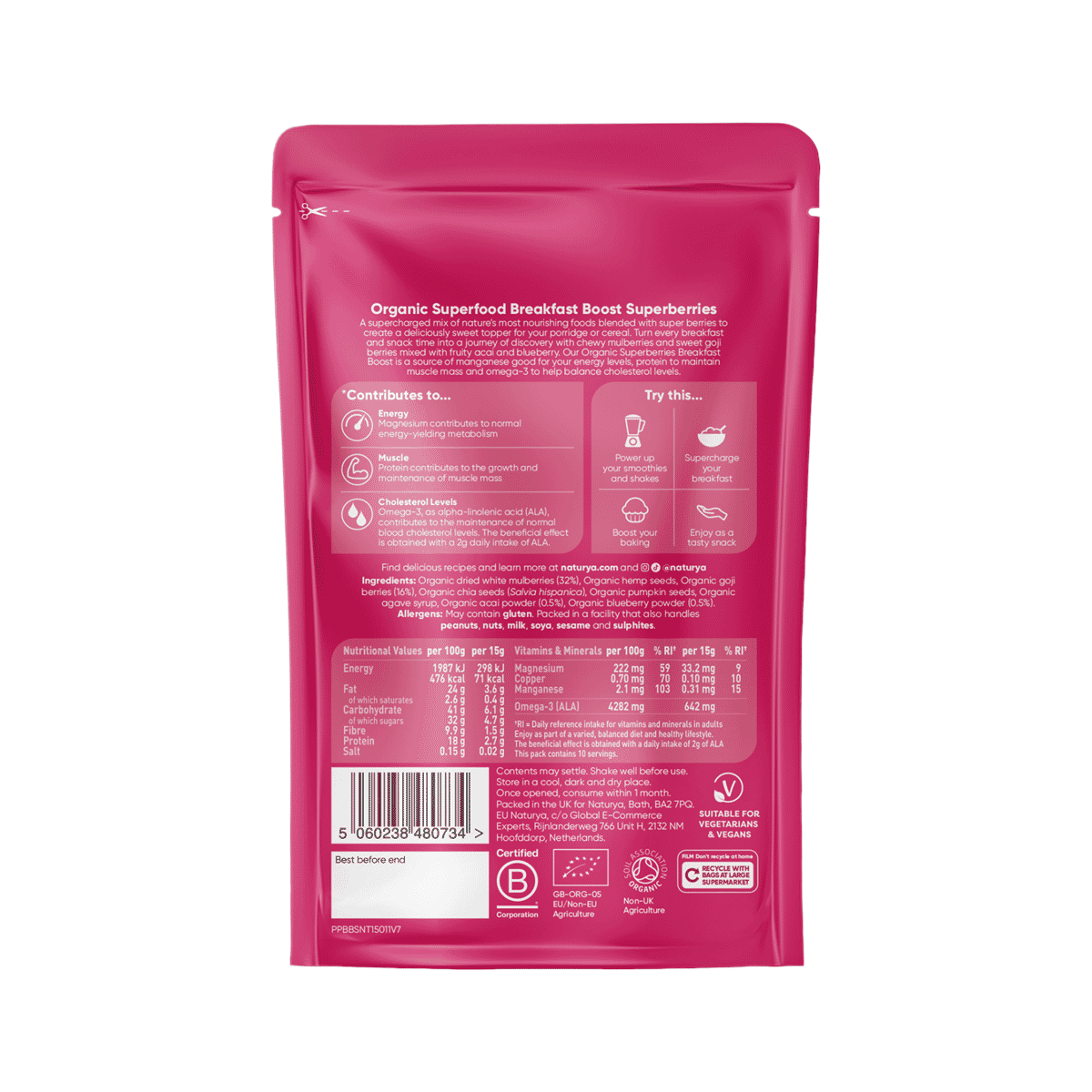 Organic Superfood Breakfast Boost Superberries 150g