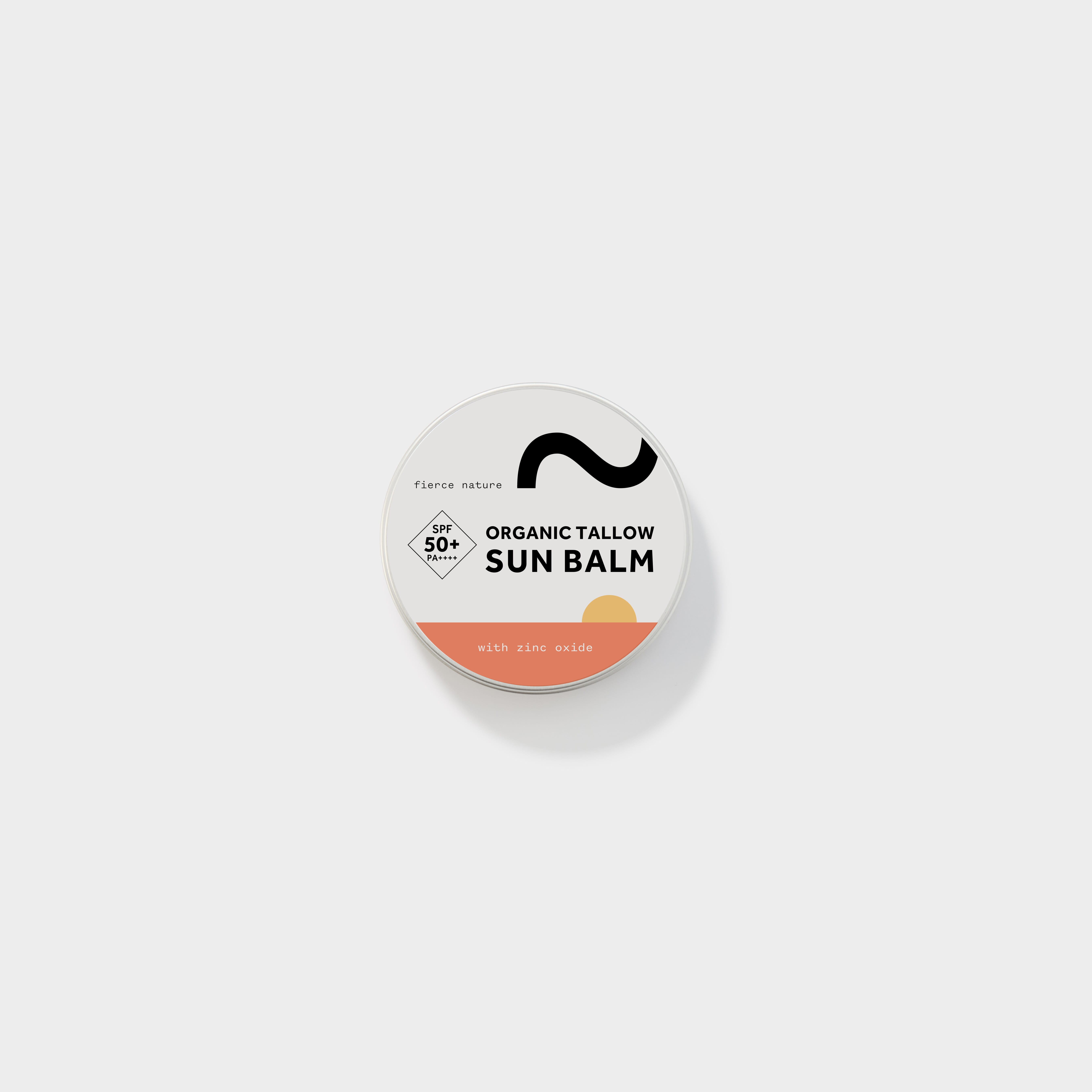 Organic Tallow Sun Balm SPF50+ with Zinc Oxide 100g