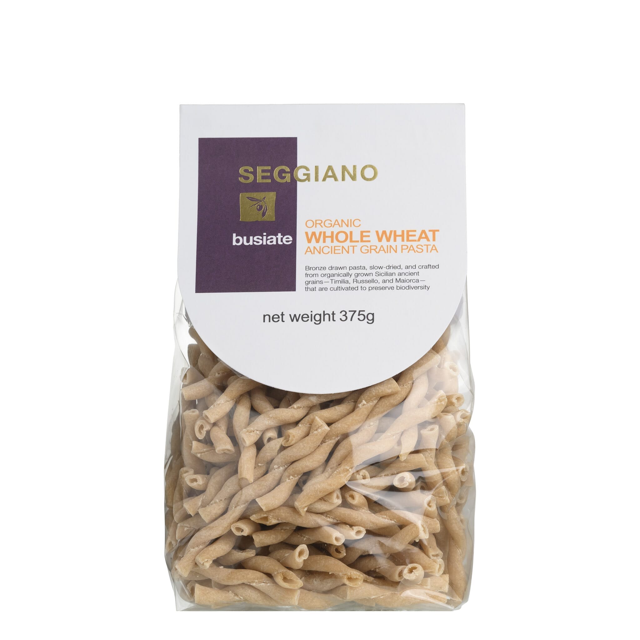 Organic Wholewheat Ancient Grain Busiate 375g