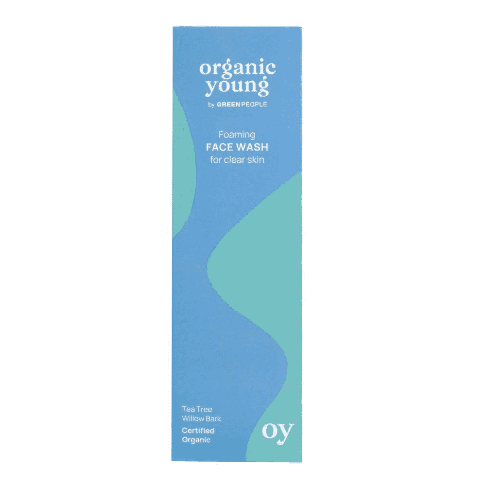 Organic Young Foaming Face Wash for Clear Skin Tea Tree & Willow Bark 100ml