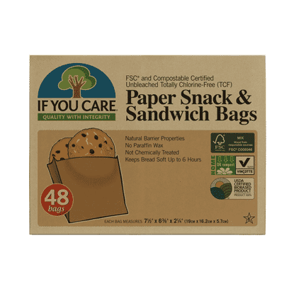 Paper Snack & Sandwich Bags 19cm x 16.2cm x 5.7cm 48s