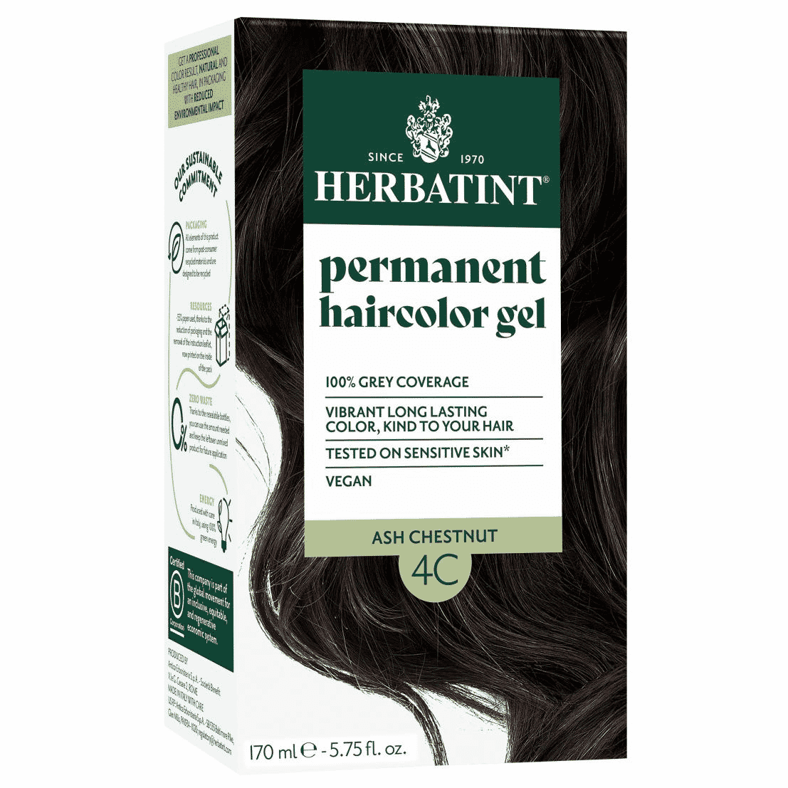 Permanent Hair Color Gel 4C Ash Chestnut 170ml