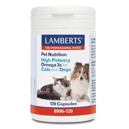 Pet Nutrition High Strength Omega 3s for Cats & Dogs 120s