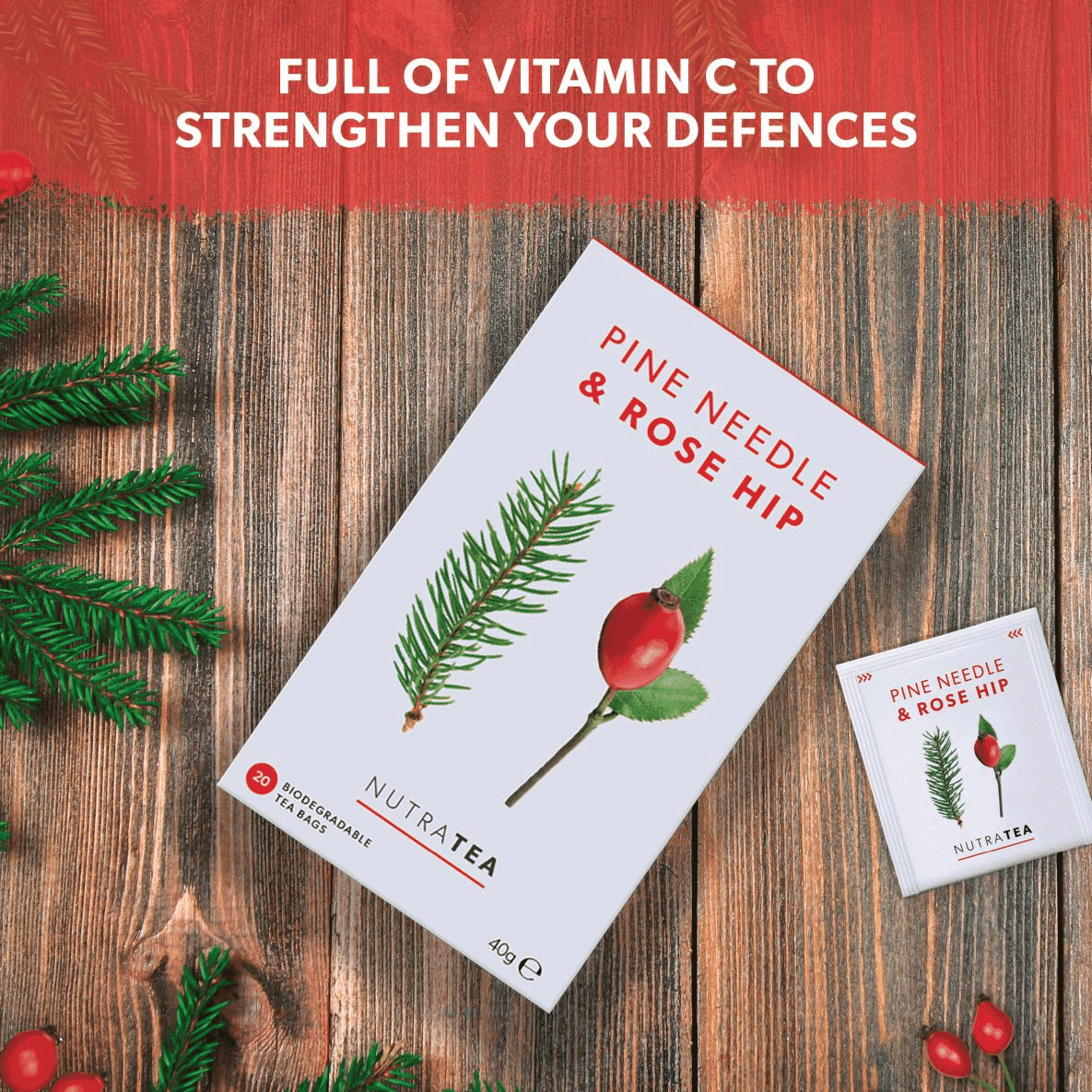 Pine Needle & Rose Hip Tea Bags 20s