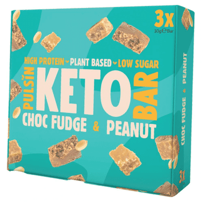 Plant Based Keto Bar Choc Fudge & Peanut 3x30g Multipack