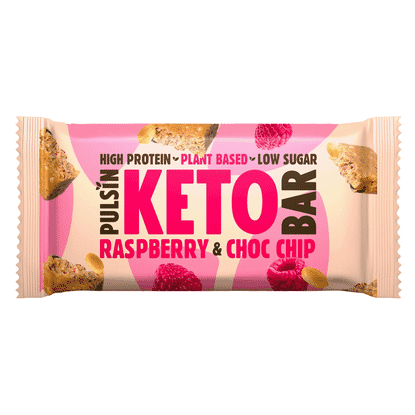 Plant Based Keto Bar Raspberry & Choc Chip 18 x 50g CASE