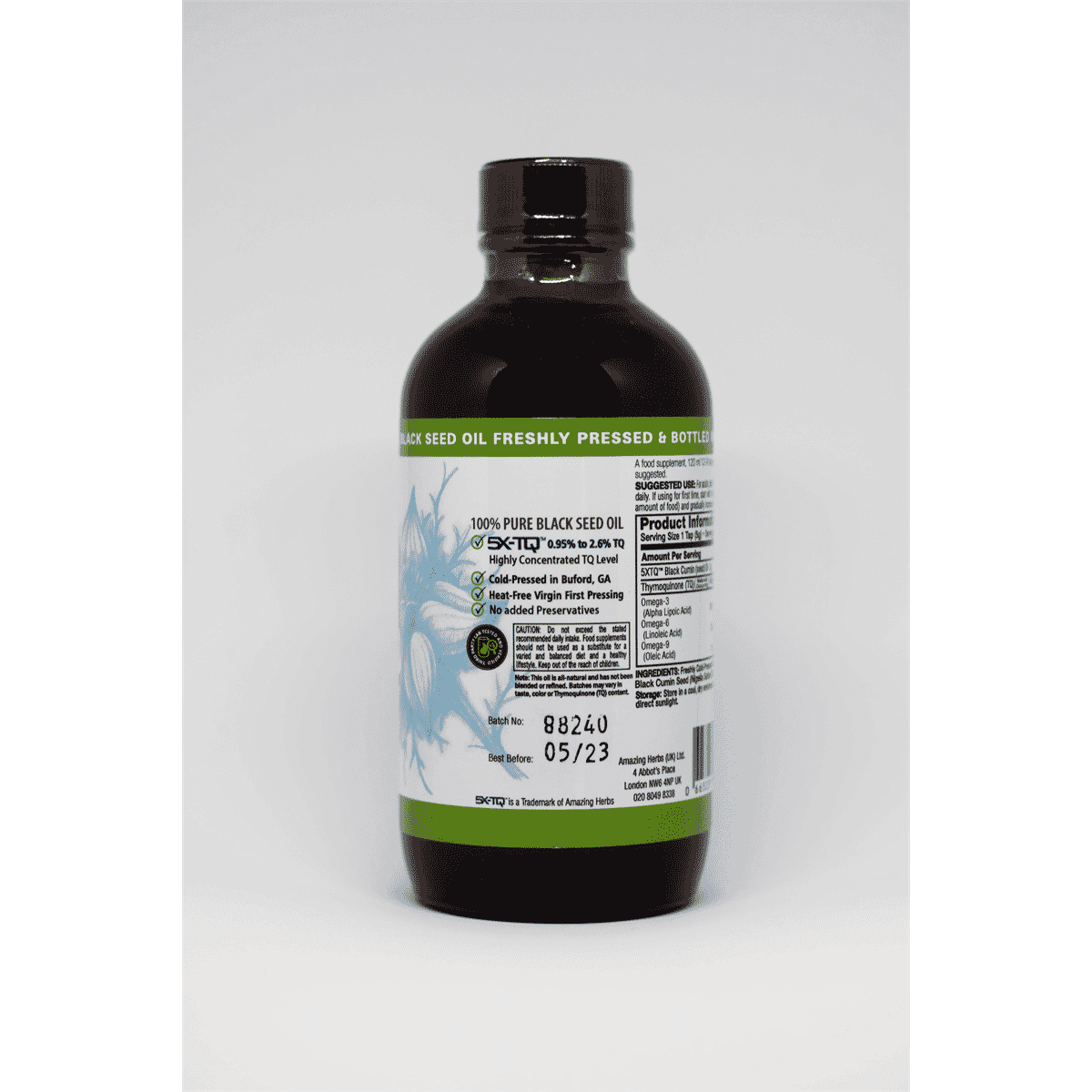 Premium Black Seed 100% Pure Cold-Pressed Black Cumin Seed Oil 120ml