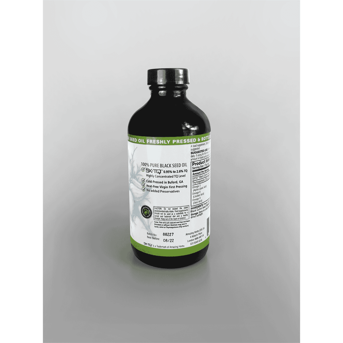 Premium Black Seed 100% Pure Cold-Pressed Black Cumin Seed Oil 240ml