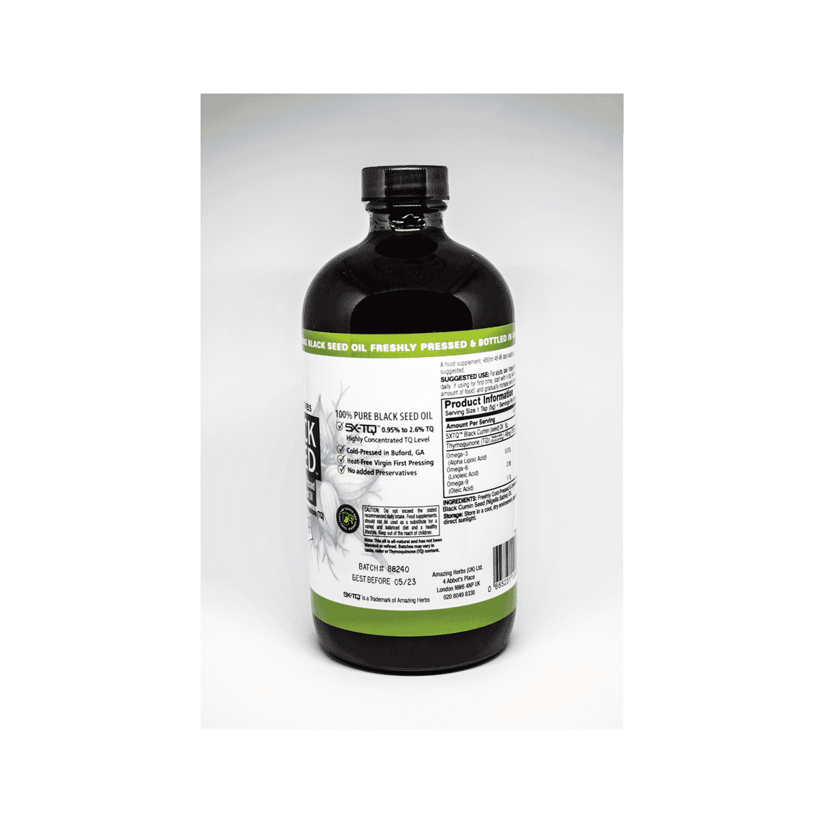 Premium Black Seed 100% Pure Cold-Pressed Black Cumin Seed Oil 480ml